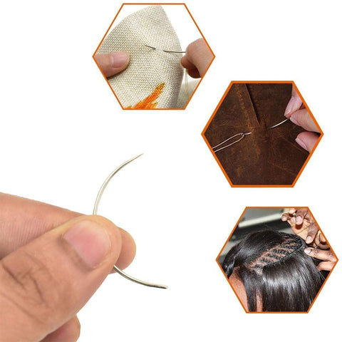 10 pieces of C Type / Curve Weaving Needle ,Weaving Curved Needles Pins - LAGAH Hair Products
