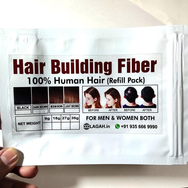 Refill pack of Hair Building Fibers  ( 100% Human Hair ) - LAGAH Hair Products